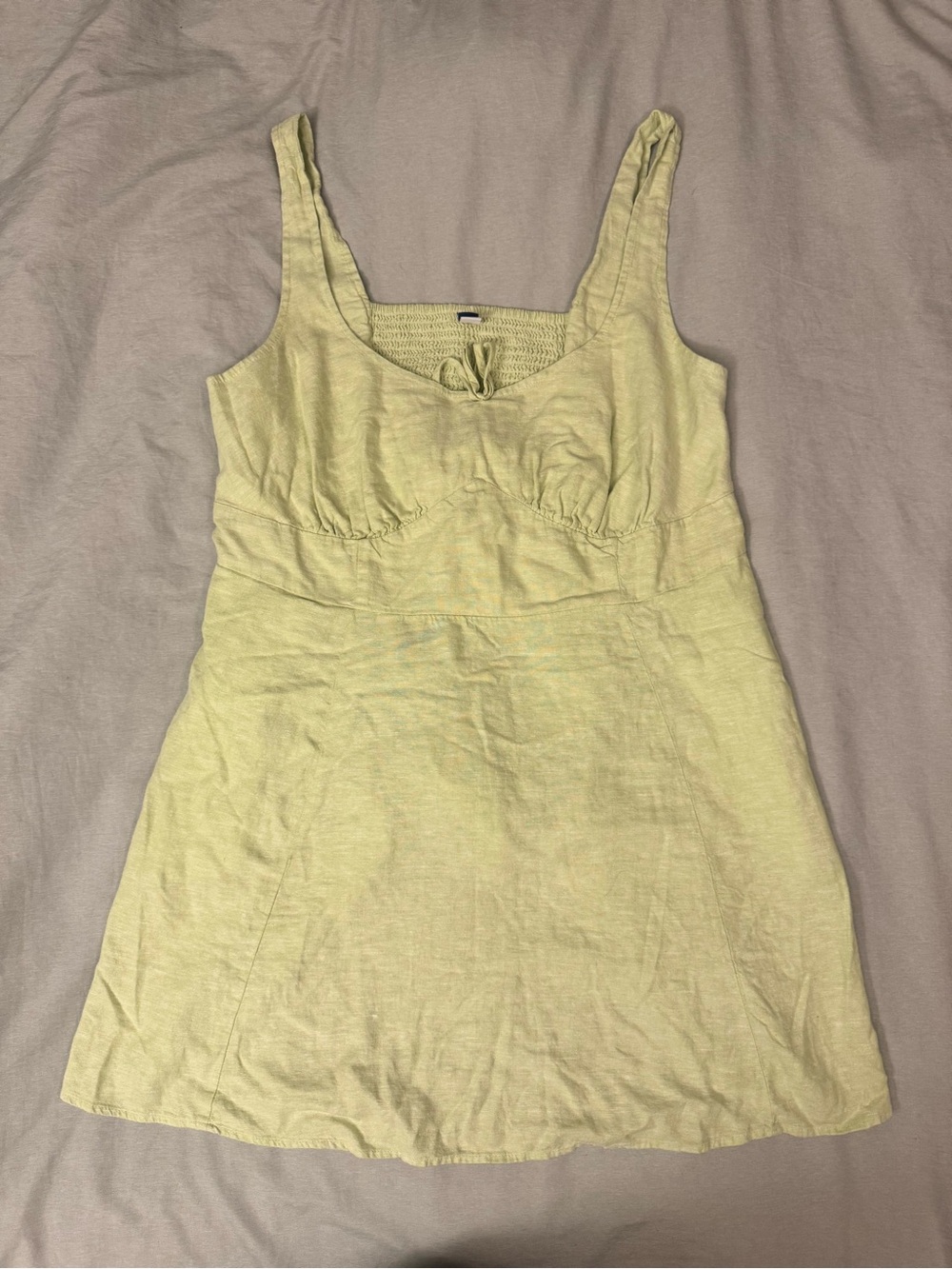 Women's Linen Light Green Dress